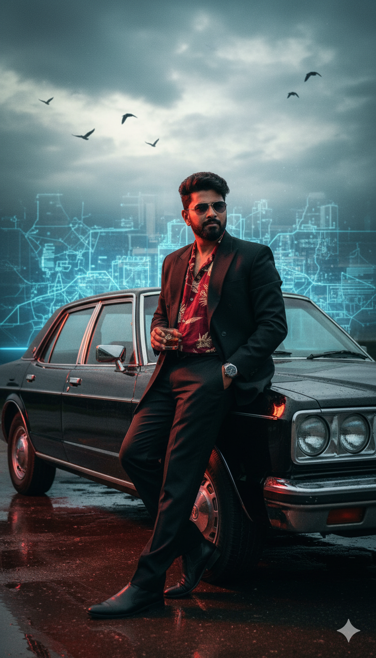 80s Cinematic Car Portrait