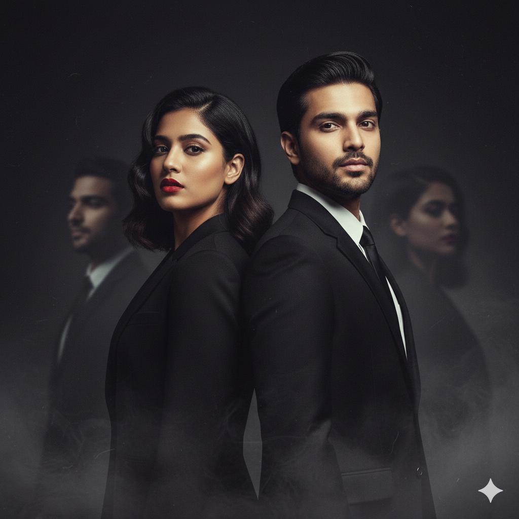 Moody Studio Couple Portrait